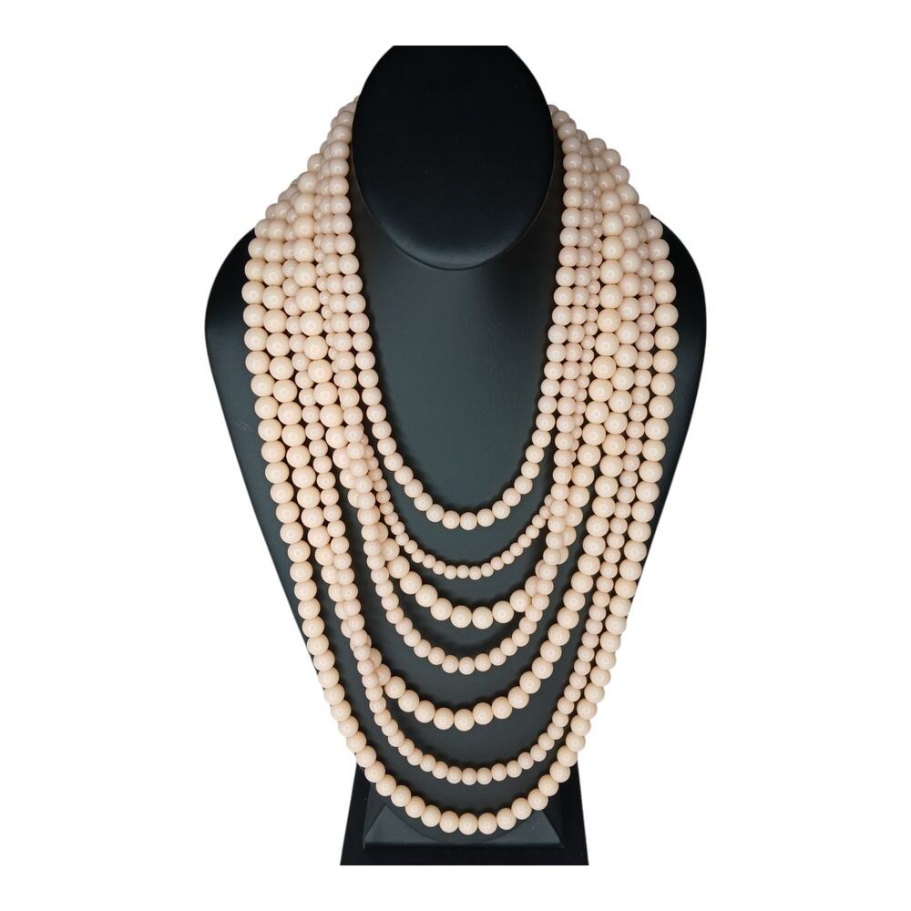 BaubleBar Multi-Strand Statement Necklace - Blush Pink Beads, Gold-Tone Hardware